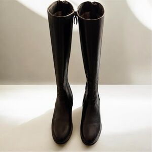 Women’s Aqua Diva Montreal Black Waterproof Leather Knee-High Riding Boots - 7.5